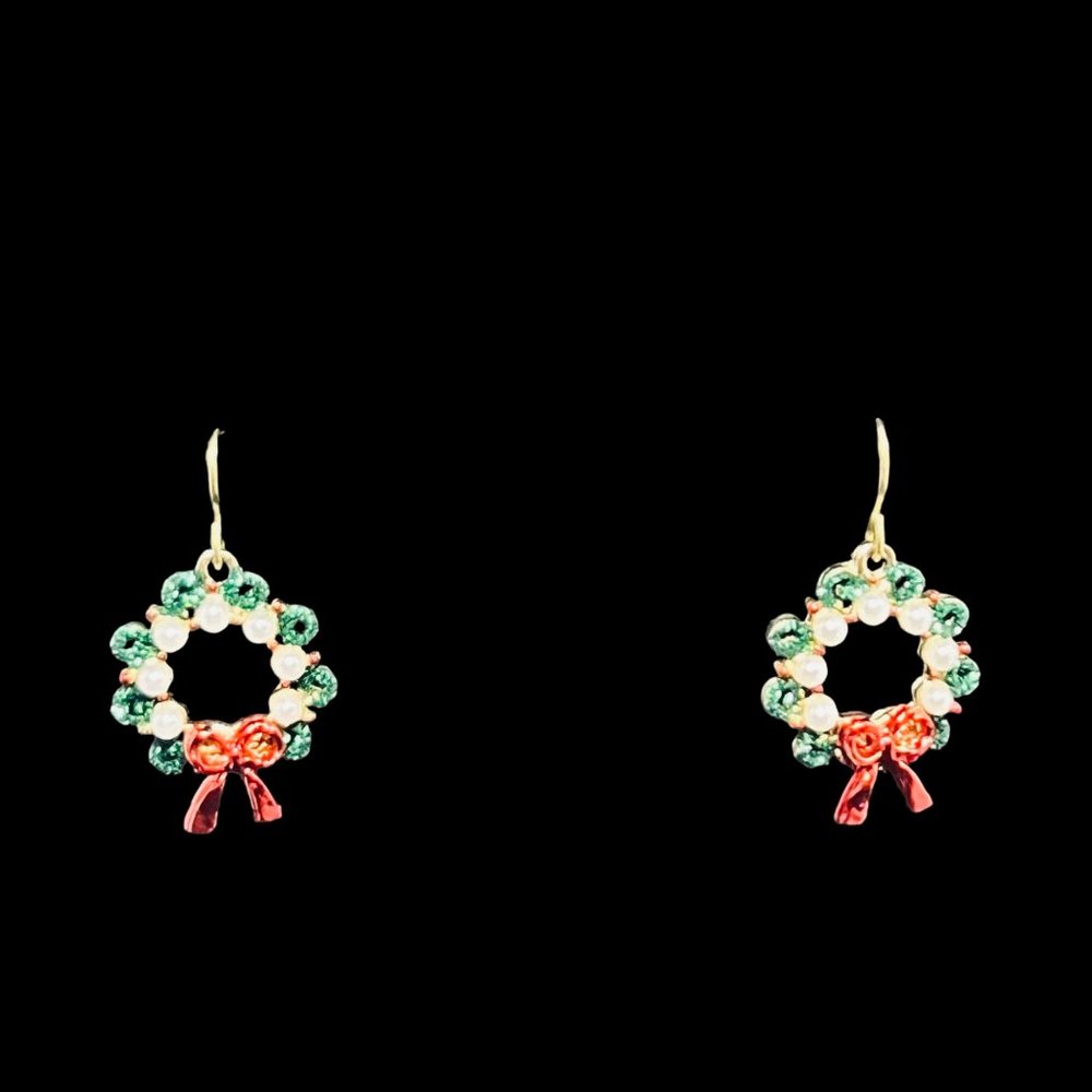 Lot Of Christmas Pierced Earrings Star, Bell, Candy, Tree, Snowman & Wreath 4663 - Picture 8 of 8
